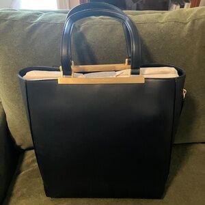 Donna Karan Black Leather Shoulder Bag